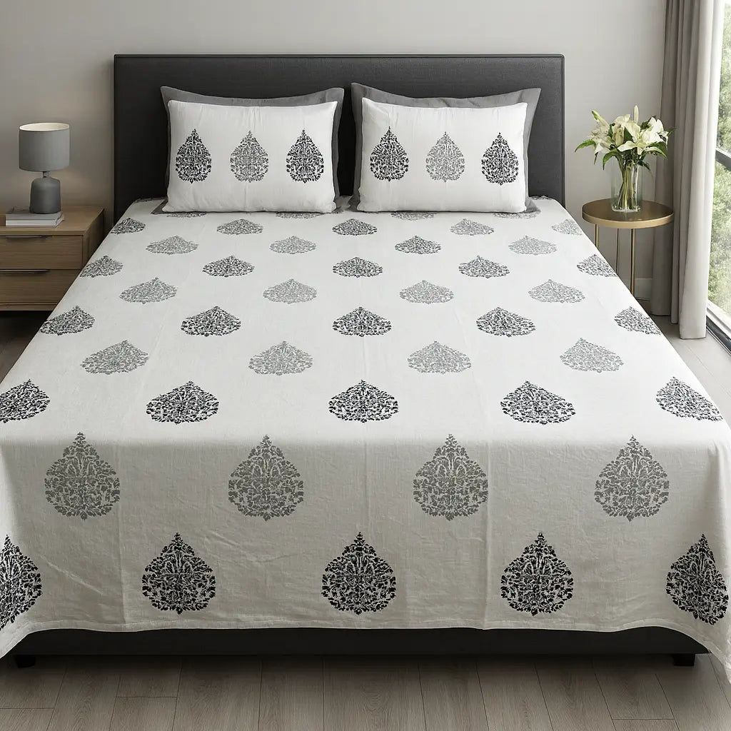 Handblock Pure Cotton Bedsheet JUTON