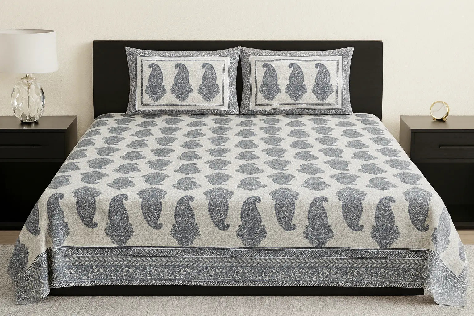 Elegant Pink Paisley Print Pure Cotton Bedsheet – King Size JUTON