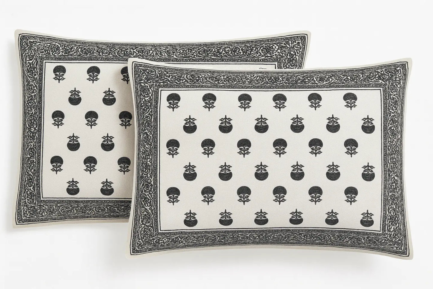 Indigo Floral Handblock Print Cotton Bedsheet – King Size (90x108 inch) JUTON