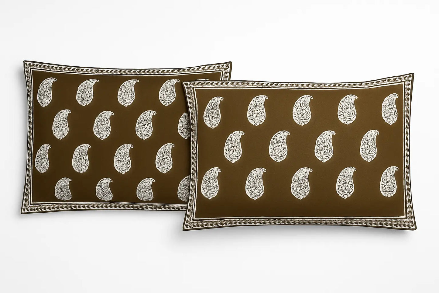 Brown Paisley Print Cotton Bedsheet – King Size (100x108 inch) JUTON