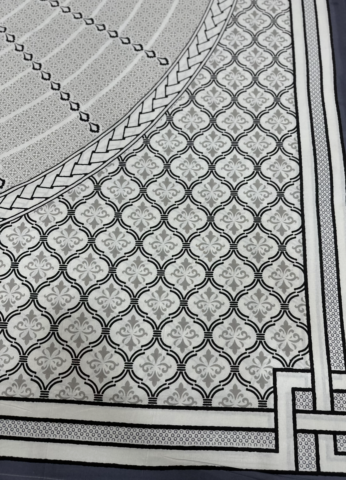 Navy Mandala Pure Cotton King Size Bedsheet – Geometric Print with Matching Pillow Covers JUTONWeaves