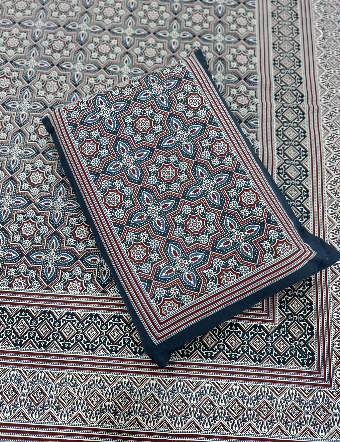 Mandala Magic Blue Cotton King Size Bedsheet