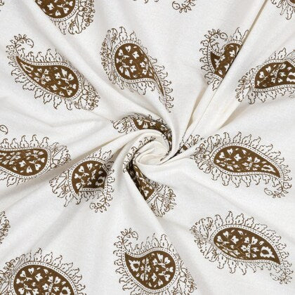 Brown Paisley Print Cotton Bedsheet – King Size (100x108 inch) JUTON