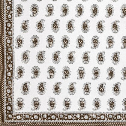Brown Paisley Print Cotton Bedsheet – King Size (100x108 inch) JUTON